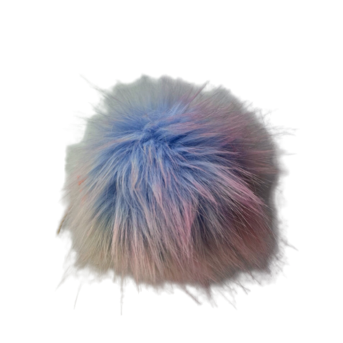 Fake Fur Pom Pom Rainbow Sherbert 3"