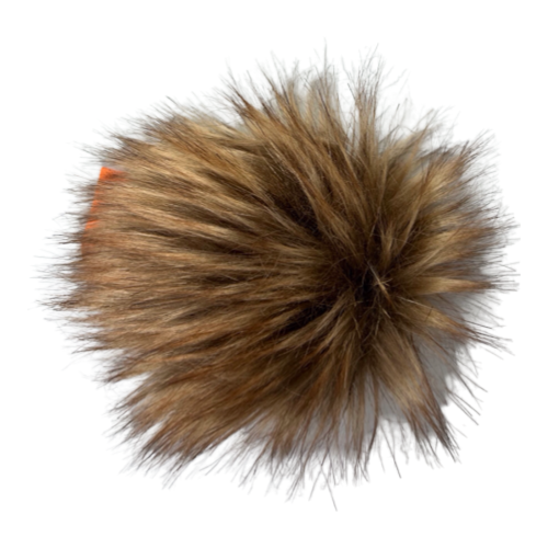 Fake Fur Pom Pom Salted Carmel 4"