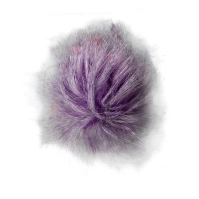 Fake Fur Pom Pom Purple Peacock 3"