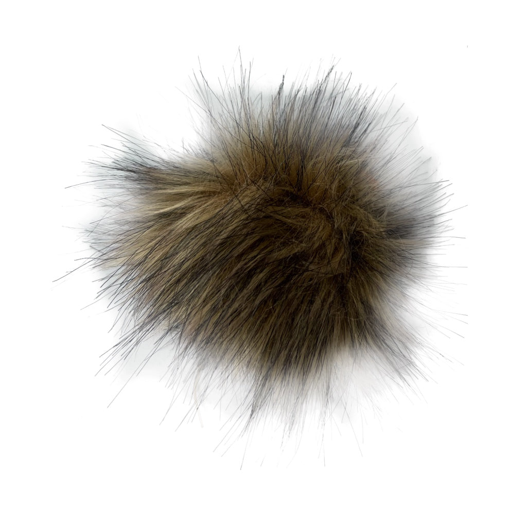 Fake Fur Pom Pom Chocolate Peanut Butter 3"