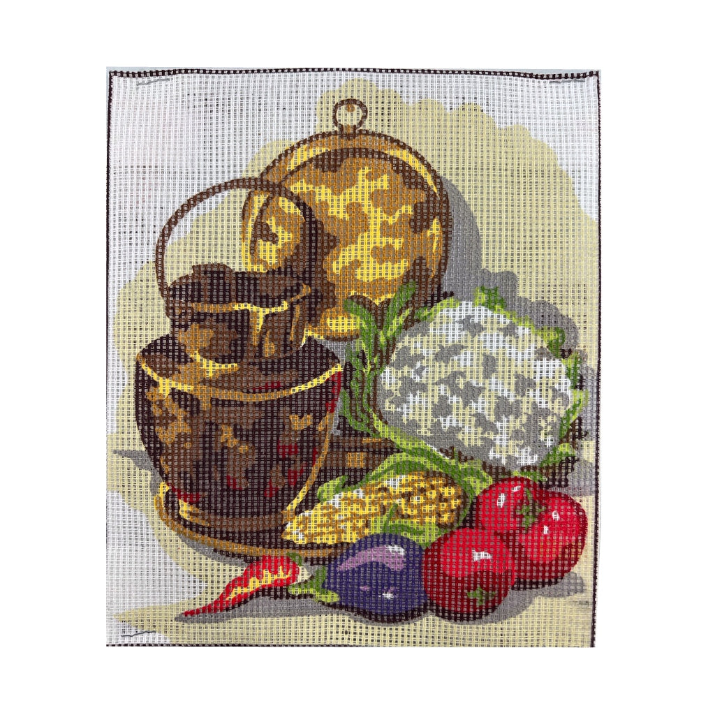 Collection D'Art  61 Jug, Tray and Veggies - Needlepoint Canvas Only