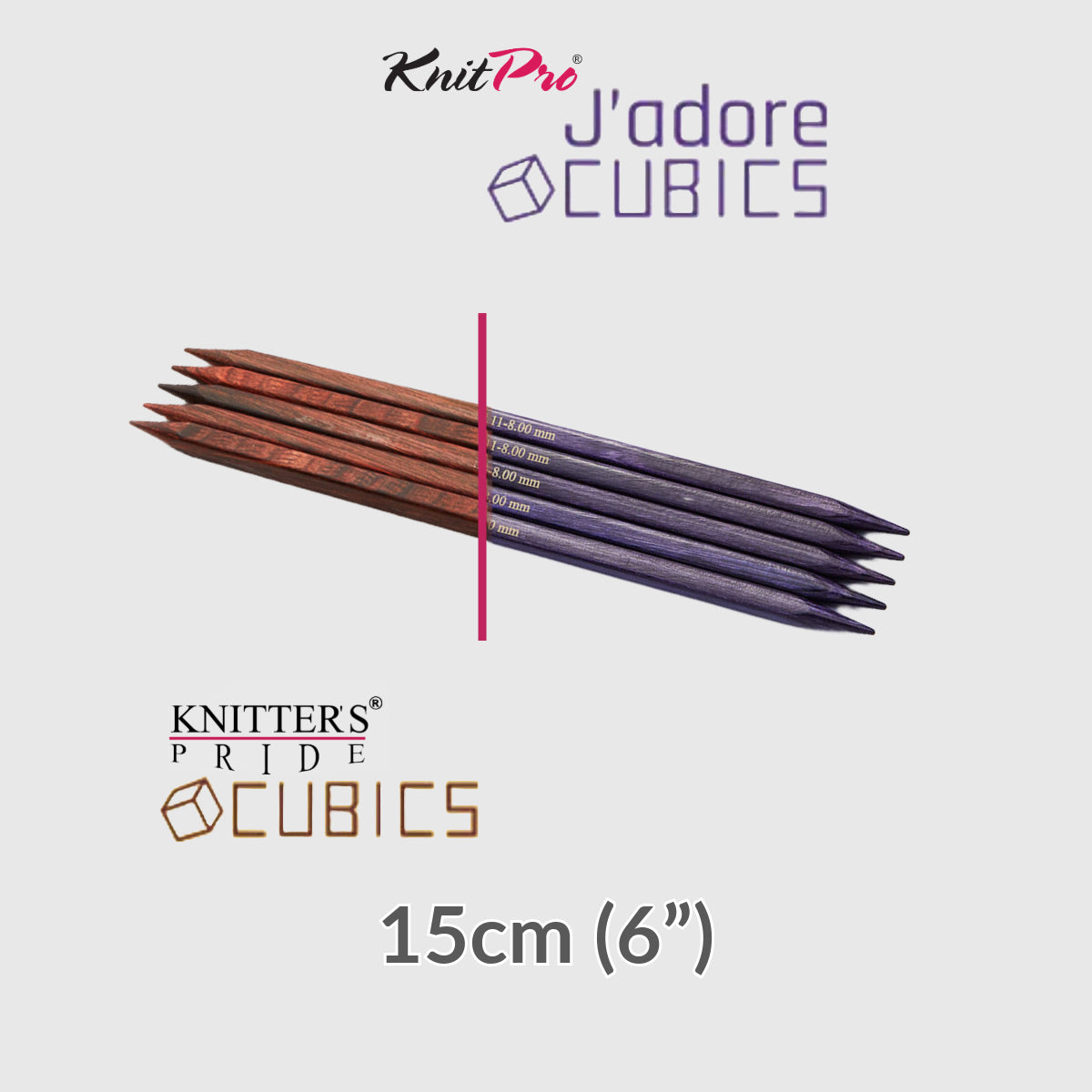 Double Pointed 15cm KP Cubics (J’adore Cubics)