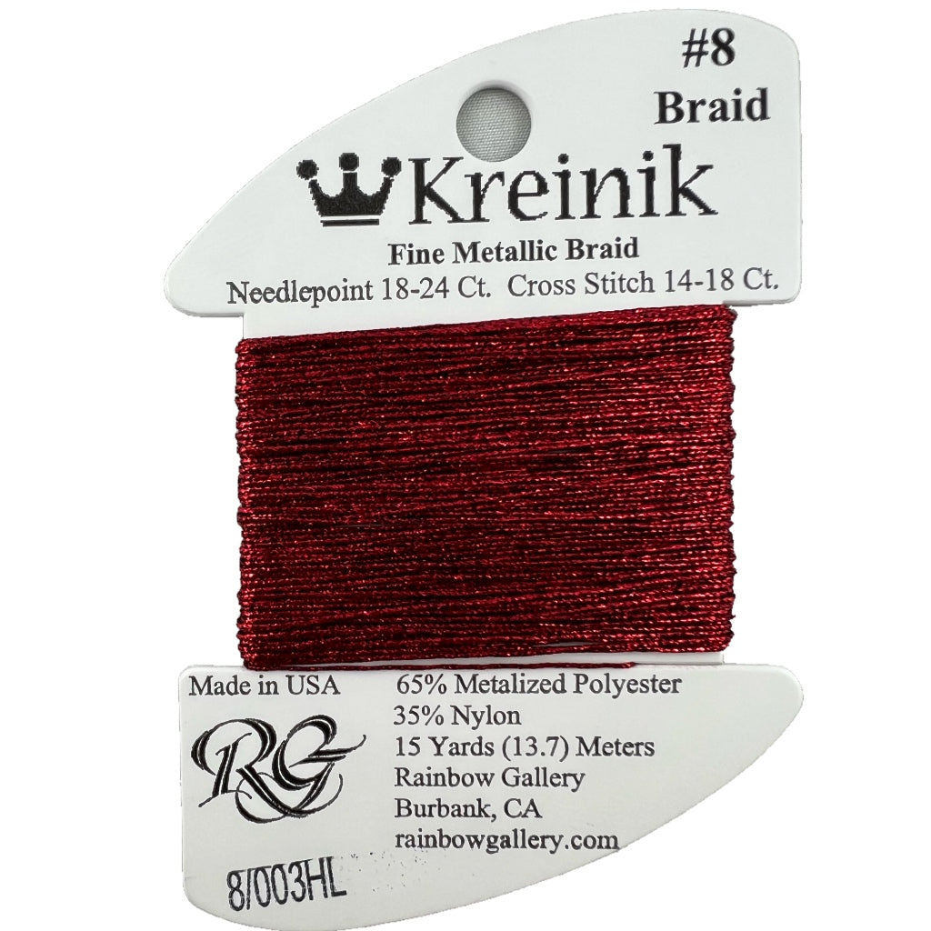 KM #8 Braid 003HL Red High Lustre