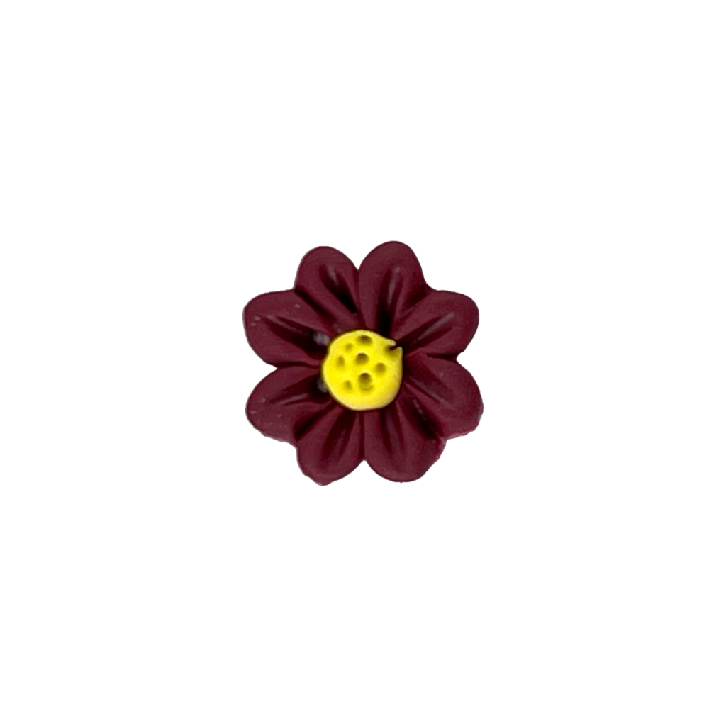 SB020BD Bordeau Flower Yellow Centre