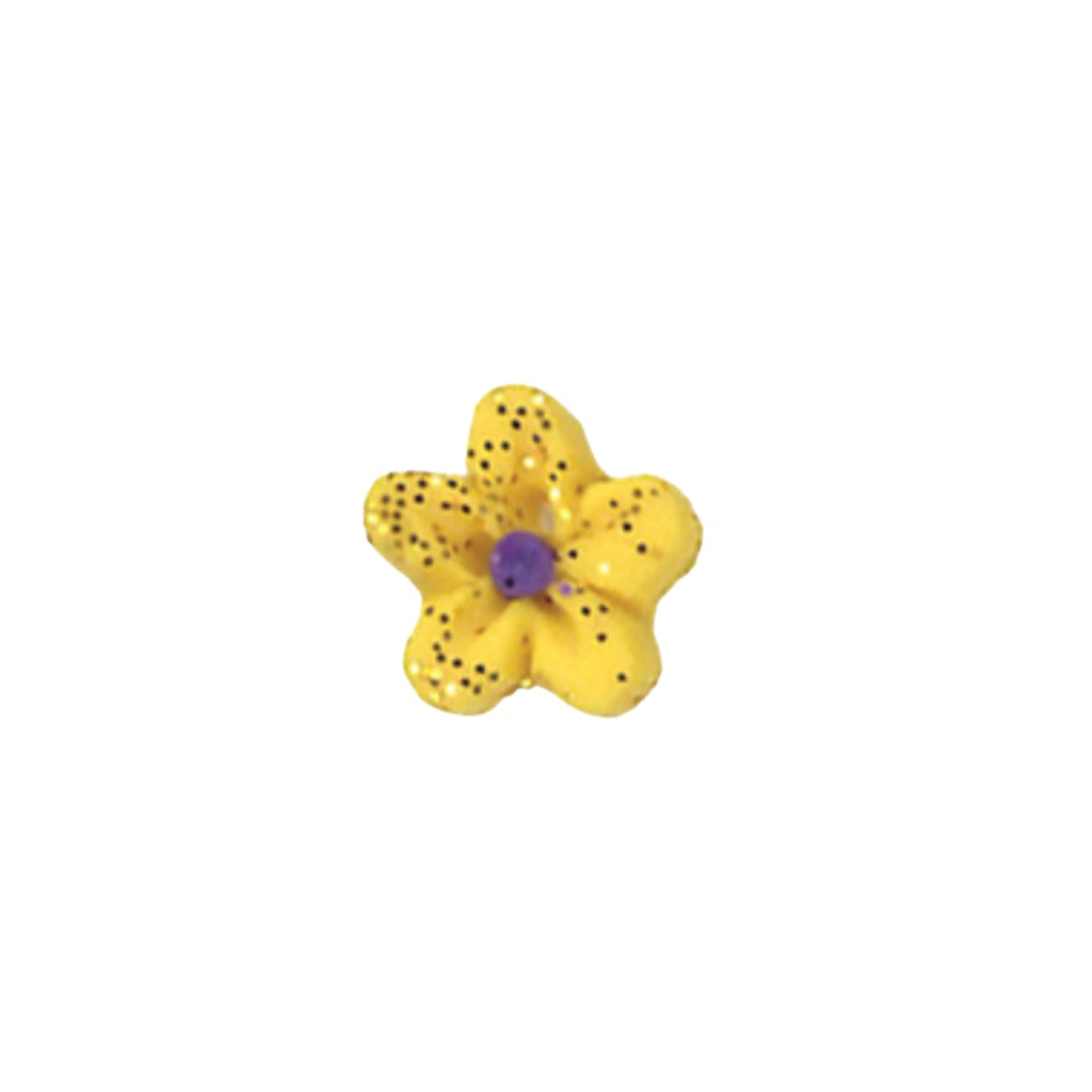 SB119YWXS Yellow White Glitter Flower Extra Small