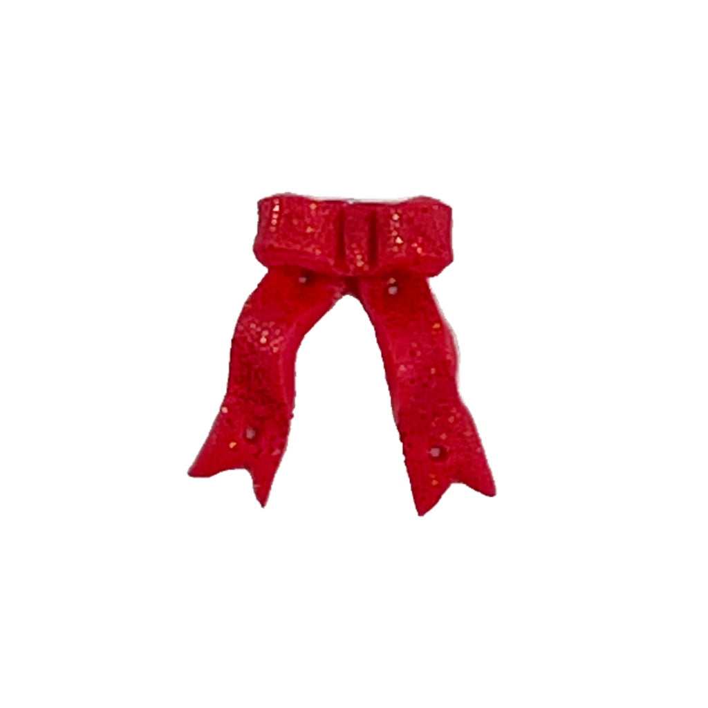 SB192 Long Red Glitter Bow