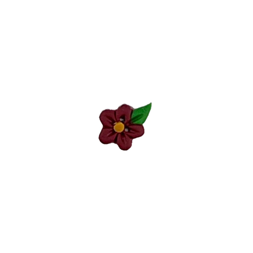 SB554DRS Dark Red Flower with Leaf Small