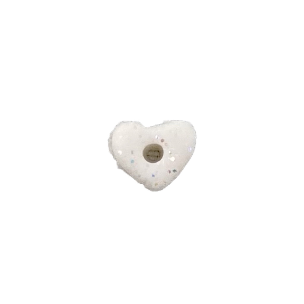 SB599WHXS Glitter Heart White XS