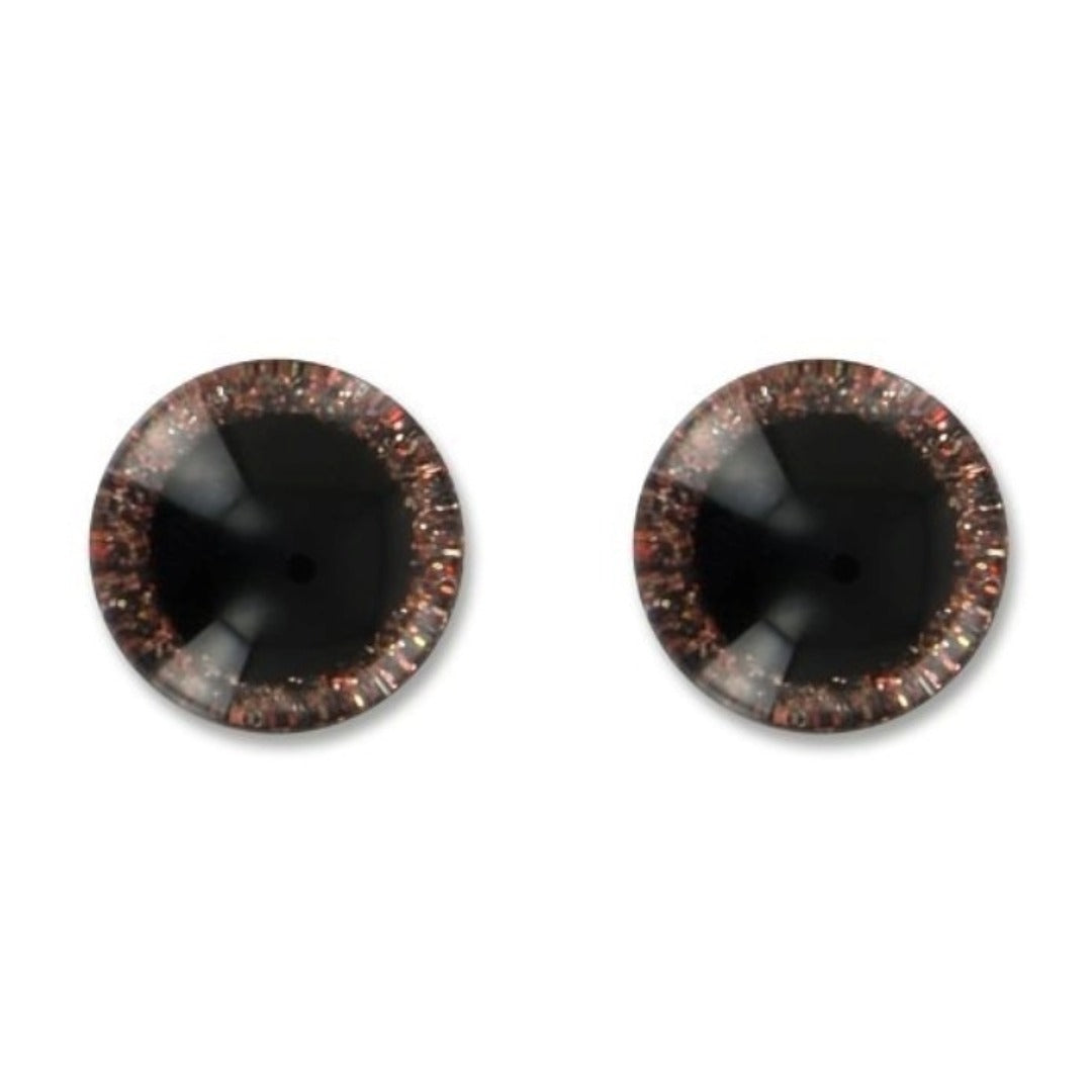 Eyes Shank 20mm Glitter Brown