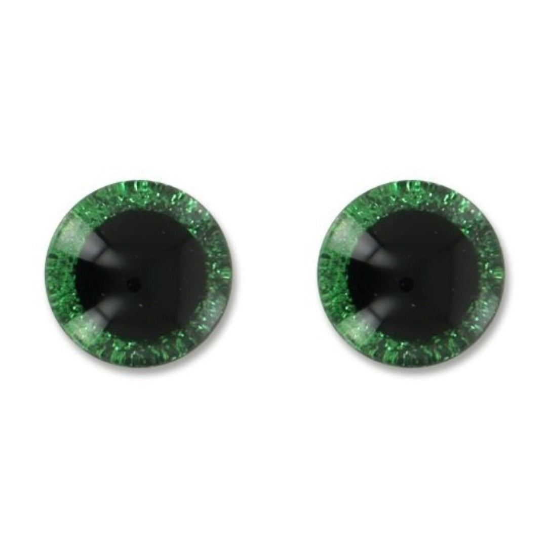 Eyes Shank 20mm Glitter Green