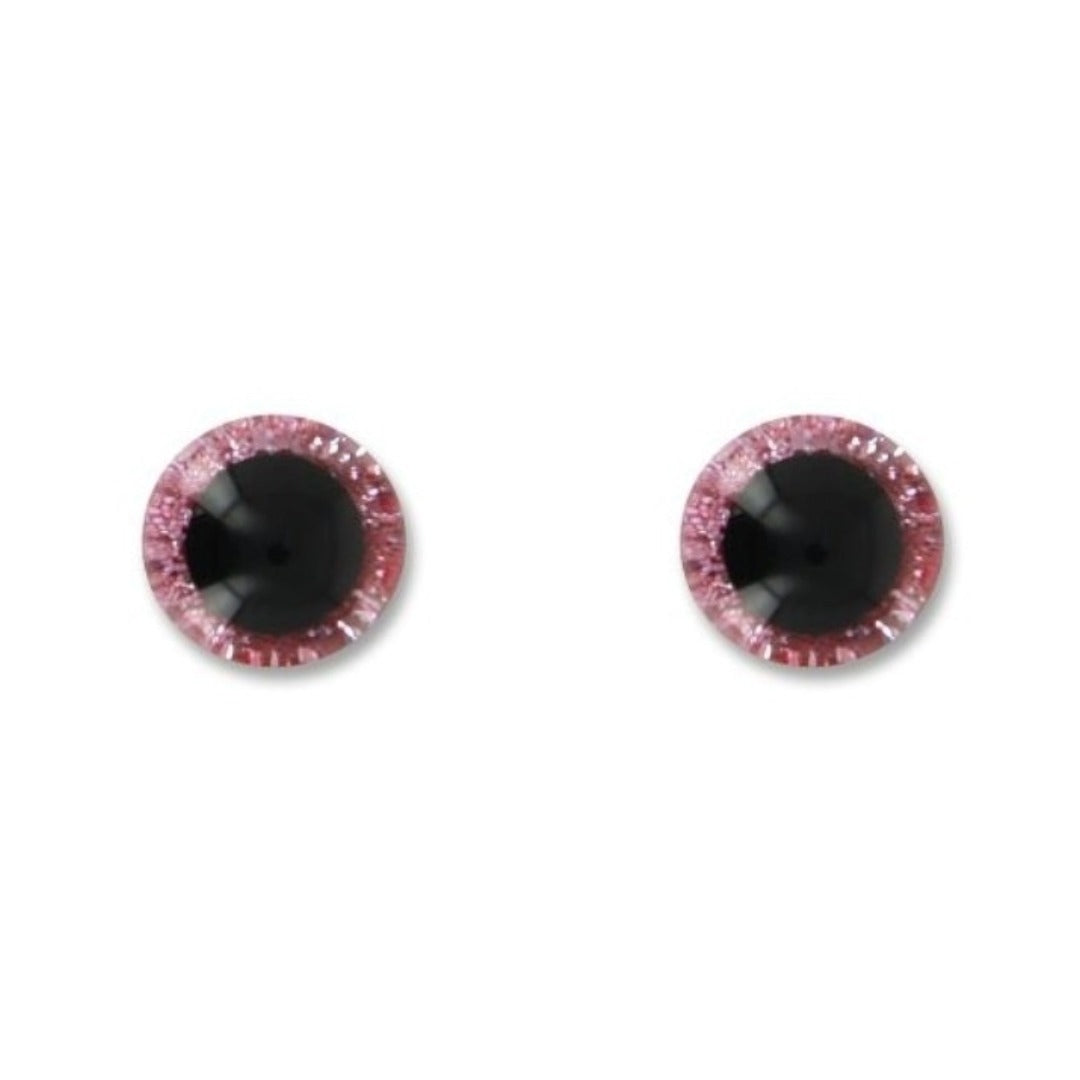 Eyes Shank 14mm Glitter Pink