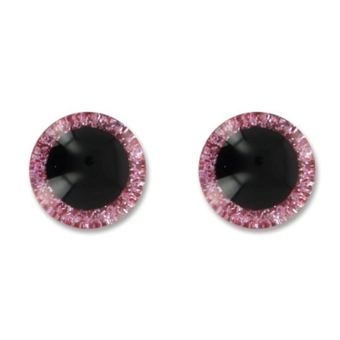 Eyes Shank 20mm Glitter Pink