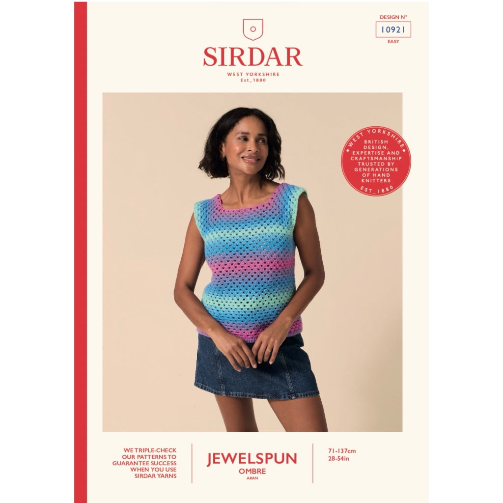 Sirdar 10921 Jewelspun Ombre Granny Square Vest