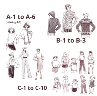 Studio Pattern Sheets Knitting Machine Series A-C Family