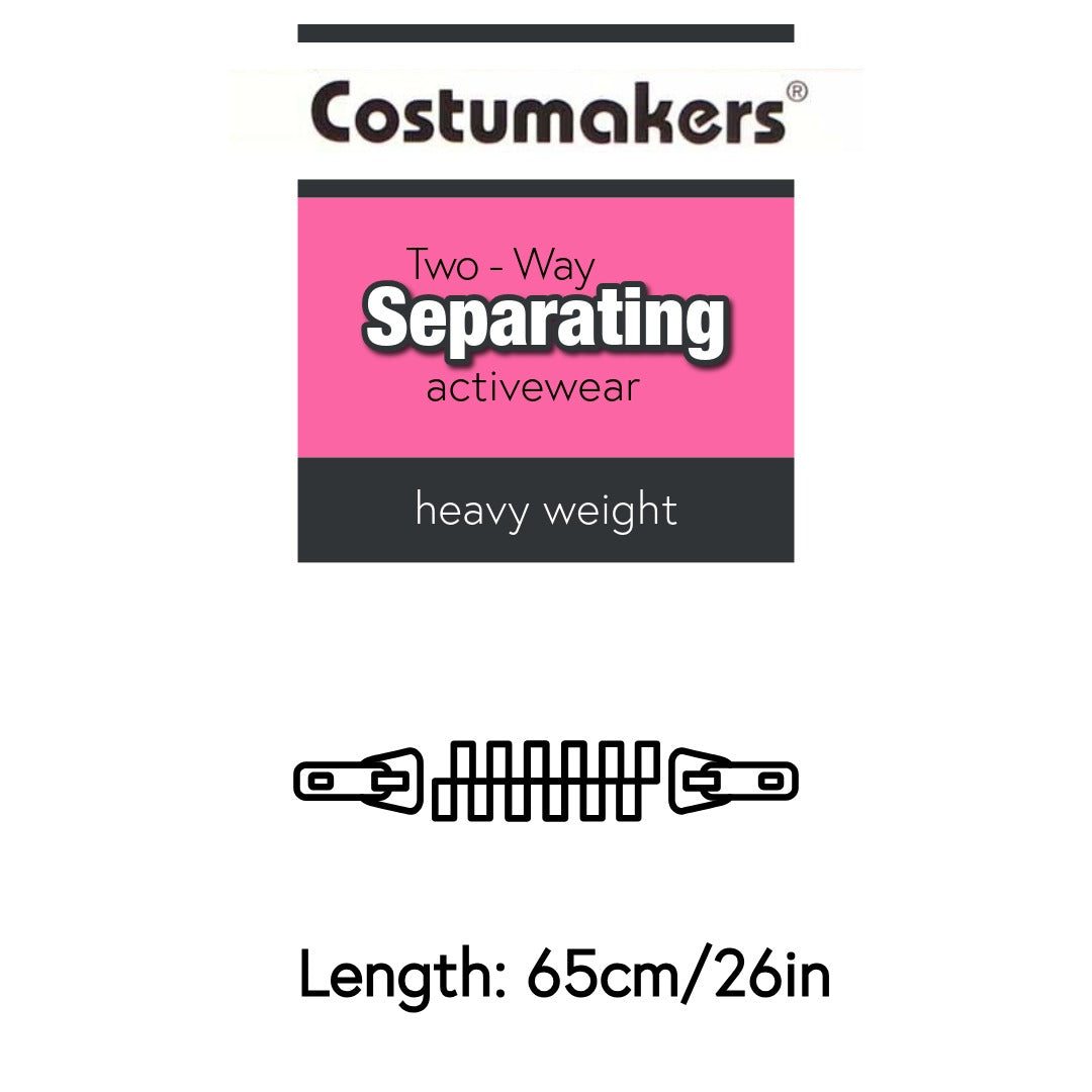 Zipper 59 65cm Metal two-way