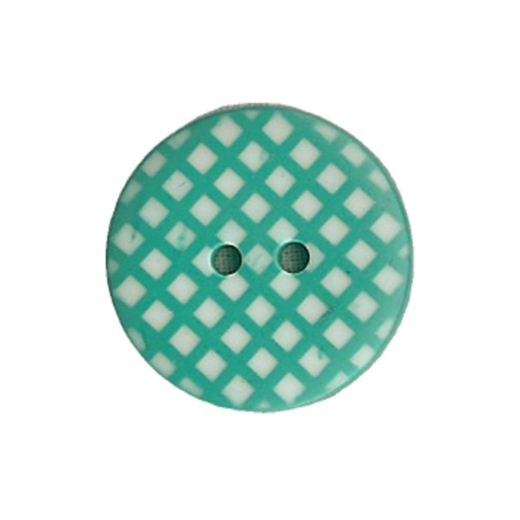 Button  STBTGR1 Teal Gingham 25mm