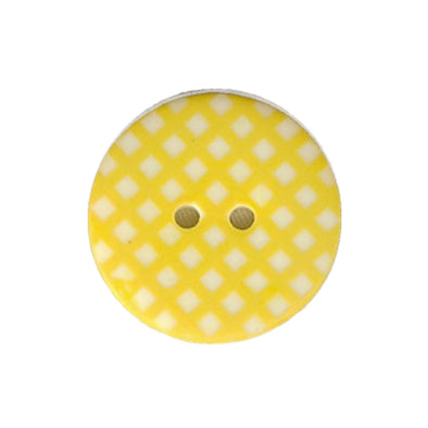 Button STBTGR1 Yellow Gingham 25mm
