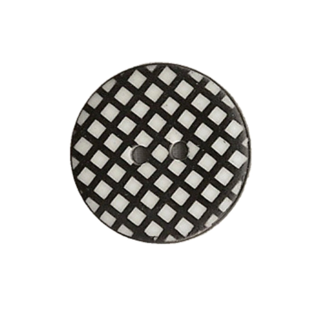 Button  STBTGR1 Black Gingham 25mm