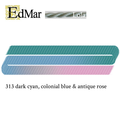 Lola 313 Dk Cyan Colonial Blue and Antique Rose