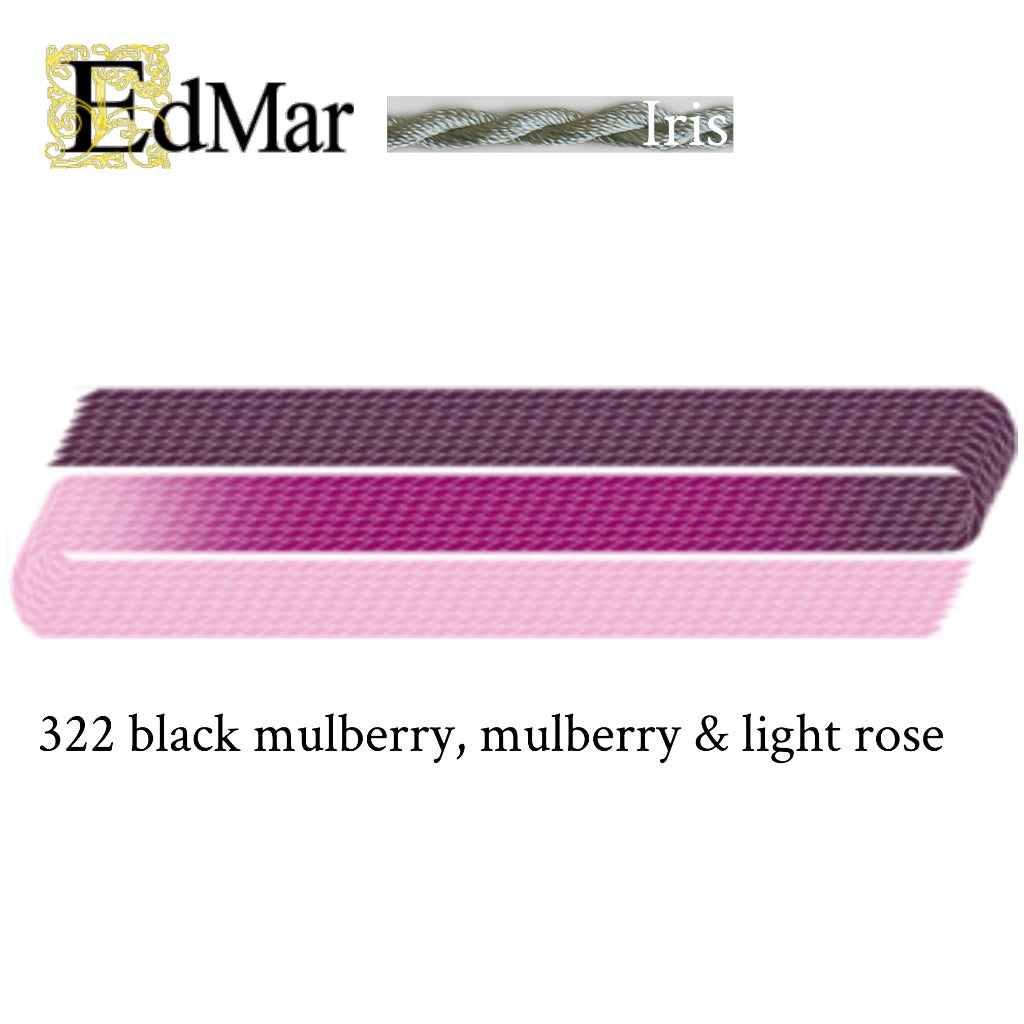 Iris 322 Black Mulberry, Mulberry, & Light Rose