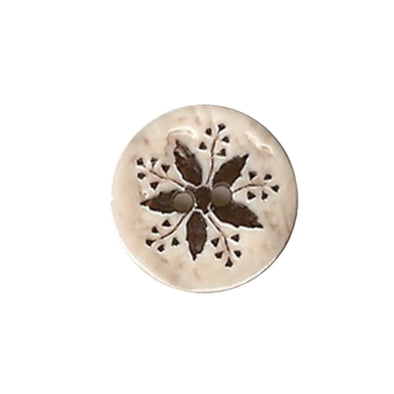 Button 270622 Bone Floral 20mm