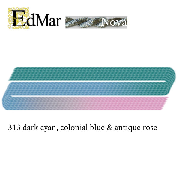 Nova 313 Dk Cyan, Colonial Blue & Antique Rose