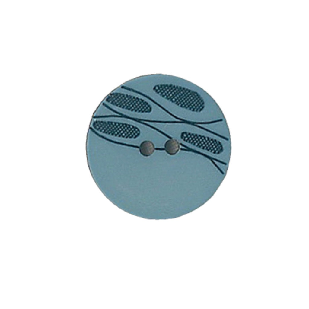 Button 330738 Blue Wheat Design 20mm