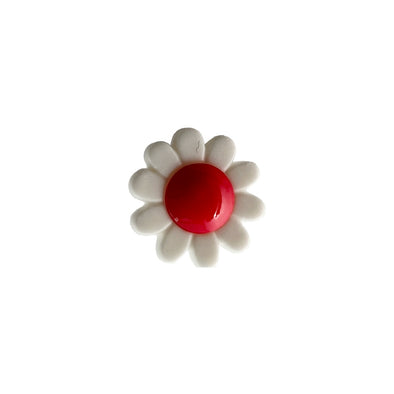 Button 952818KB Flower with Red Centre 14mm