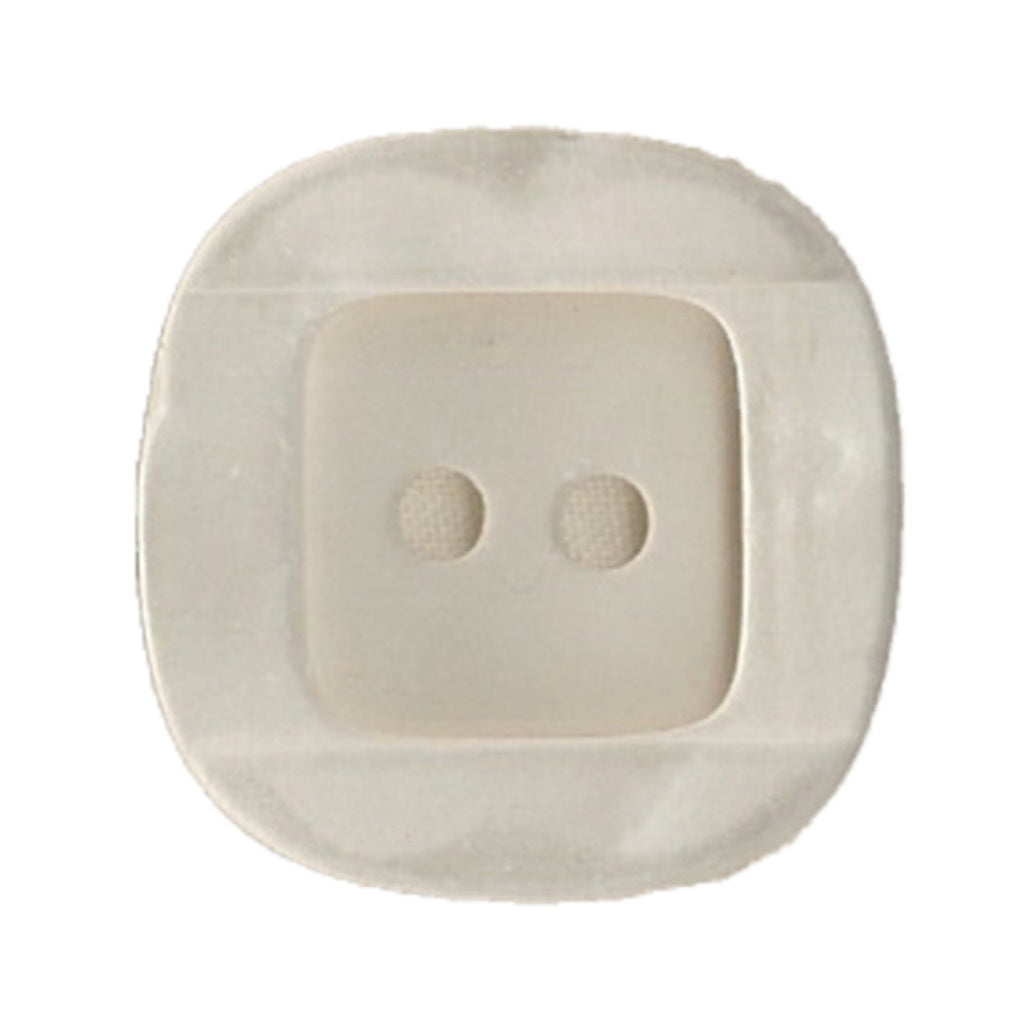 Button 400150 White Square 34mm