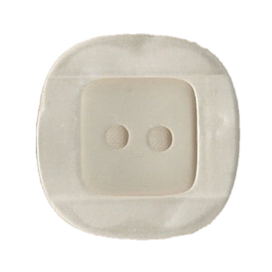 Button 400150 White Square 34mm