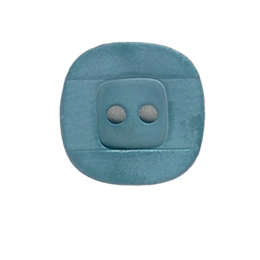 Button 370533 Blue Square 25mm