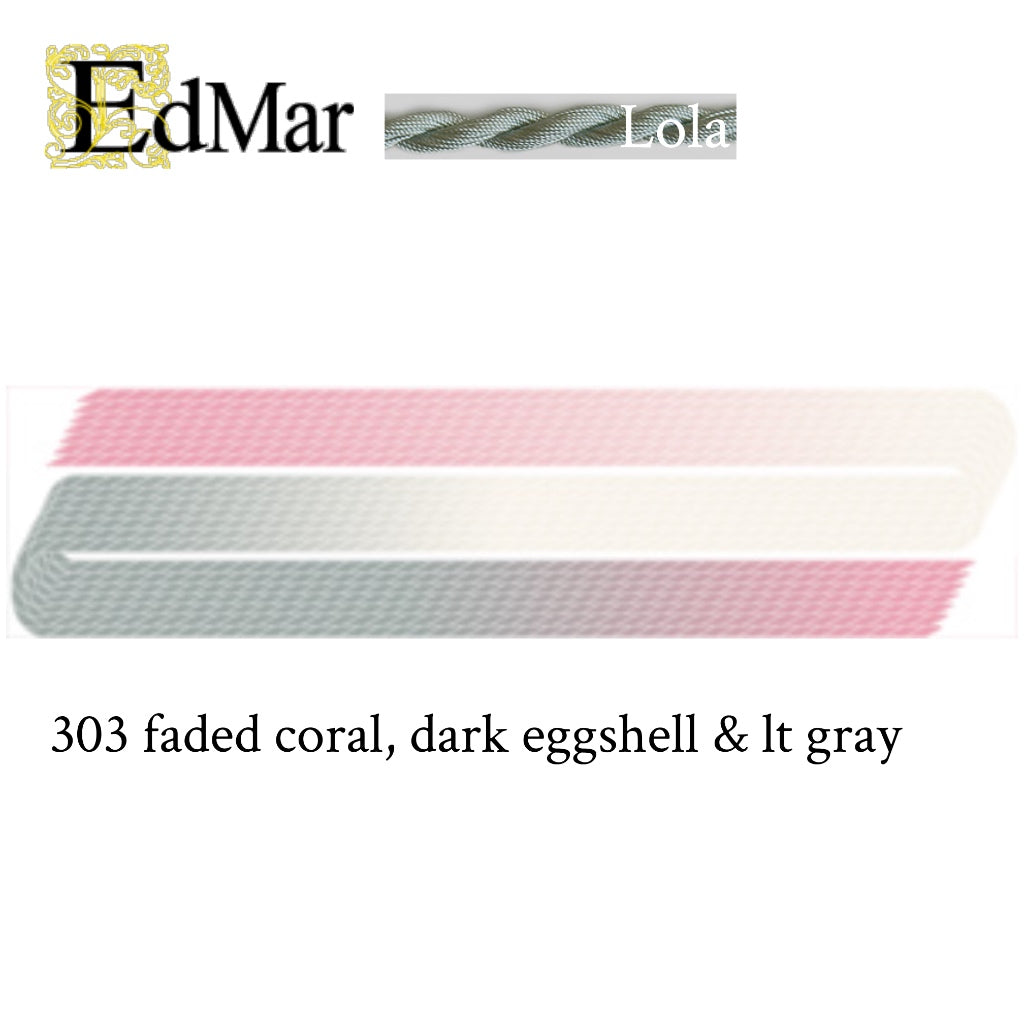 Lola 303 Faded Coral, Dark Eggshell, & lt Gray