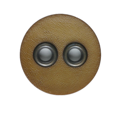Button 400080 Brown with Metal in Holes 32mm