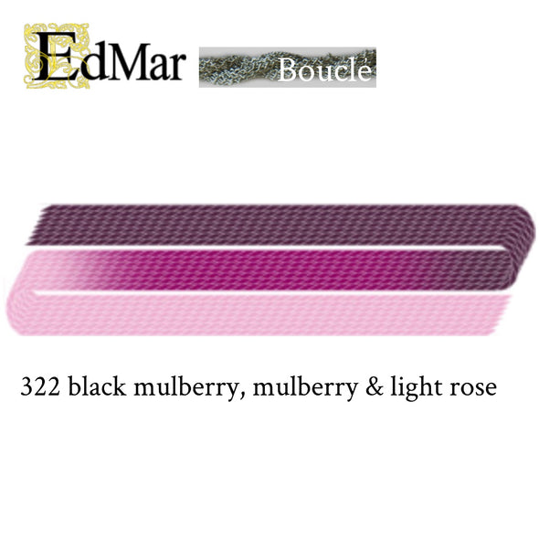 Boucle 322 Black Mulberry, Mulberry, & Light Rose