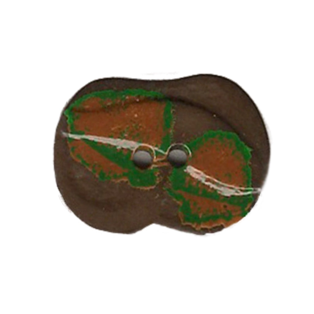 Button 340275 Brown Green Orange 28mm