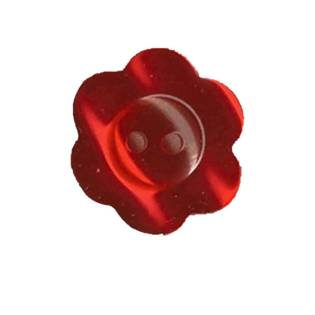 Button  STBCF1 Flower Red 25mm