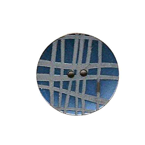 Button 557706 Blue Grey Strips 22mm