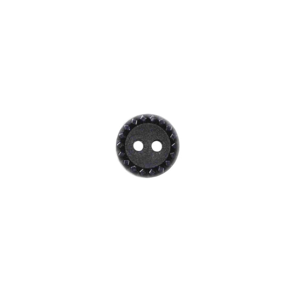 Button 101920TB Black with Stitch Design 12mm