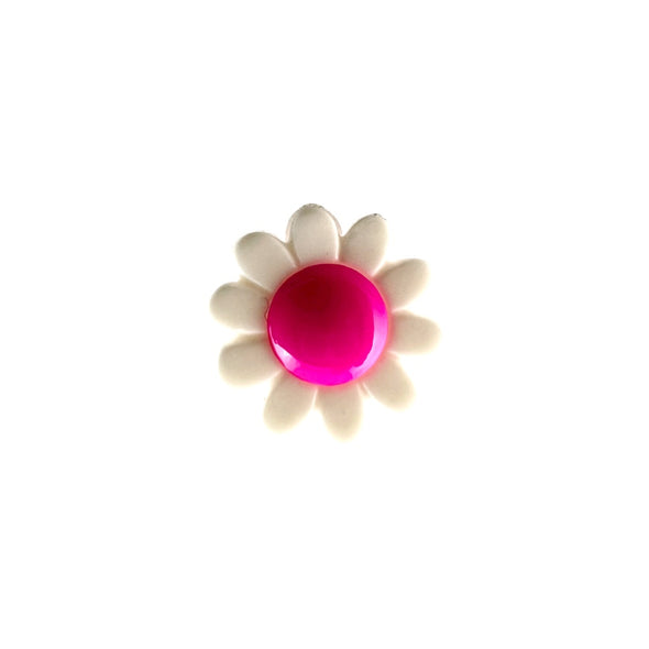 Button 952817KB Flower with Pink Centre 14mm