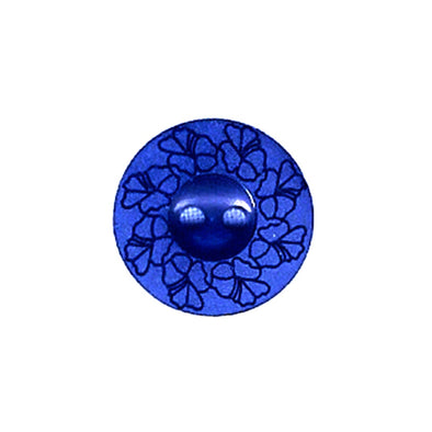 Button 500662 Royal Blue with Floral 18mm