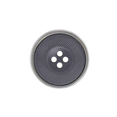 Button 103865MB Black with Silver Ridge 22mm