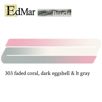 Boucle 303 Faded Coral, Dark Eggshell, & lt Gray