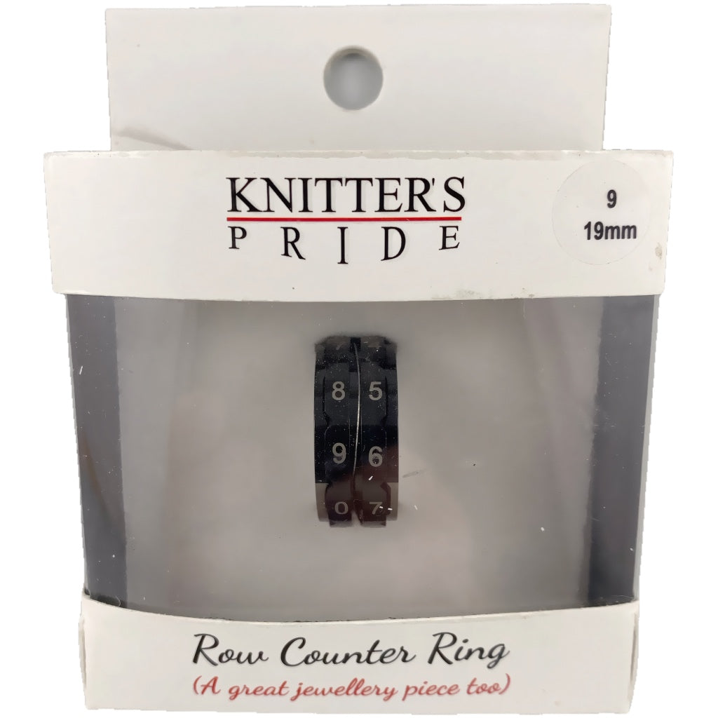 Row Counter Ring  Knitters Pride Size 9 - 19mm Black