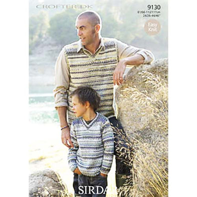 Sirdar 9130 Crofter Dk Vest and Sweater