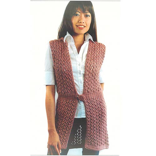 Diamond 1404 Mulberry Merino Long Vest Shift