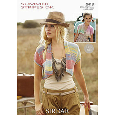 Sirdar 9418 Summer Stripes Shrug