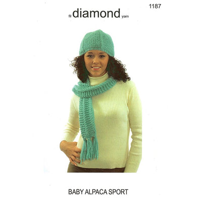 Diamond 1187 Baby Alpaca Sport Hat and Scarf