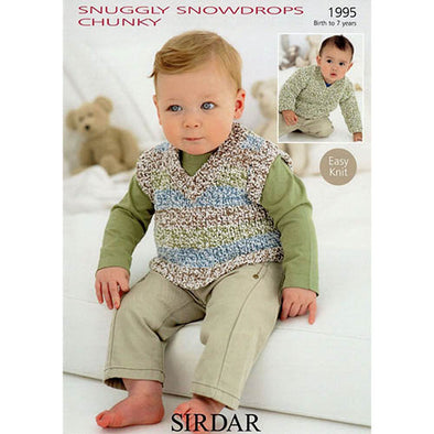 Sirdar 1995 Snowdrops Chunky Vest and Sweater