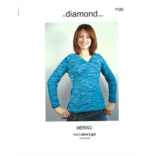 Diamond 1126 Merino V Neck Sweater