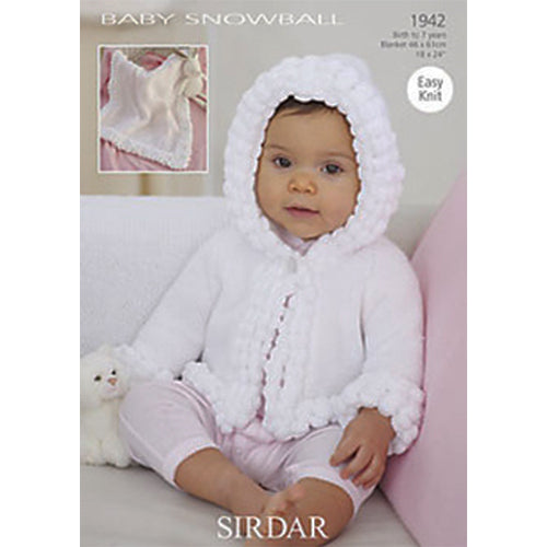 Sirdar 1942 Snowball Baby Jacket with Hoodie